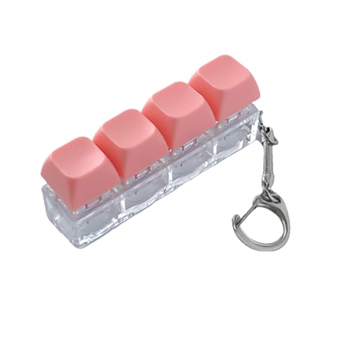 3D Clicky Keyboard Tastatur-Schlüsselbund, Lauter Keyboard Fidget-Schlüsselanhänger im Klassenzimmer und Büro, Winziges Fidget Keyboard zum Stressabbau (rosa) von Rubu22a