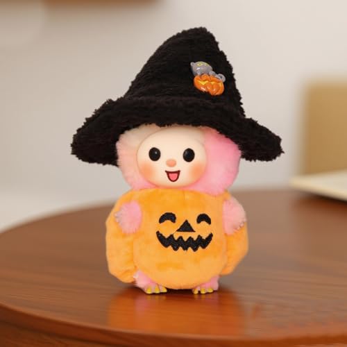 Halloween-Kostüm (OHNE Puppe), Kürbis-Outfit mit Hexenhut, 17 cm große Puppe, süße gruselige Puppenmode (B) von Rubu22a