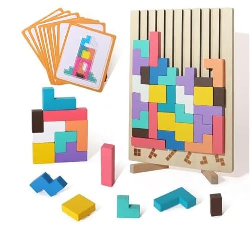 Holz Stapelpuzzle-Spielzeug, Kunst – Dekorative Heimdekoration für Erwachsene, Stressabbau und Denkspiel, Familienaktivität (A) von Rubu22a
