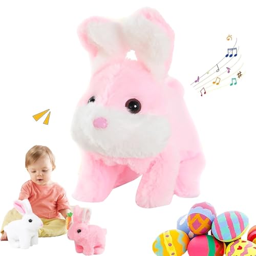 Interactive Plüschtiere,Elektrische Plüsch-Kaninchen-Simulation Spielzeug Kinder Plüsch Elektronische Haustiere mit Musik, Läuft und Bellt, Kinder Geschenk (Rosa) von Rubu22a