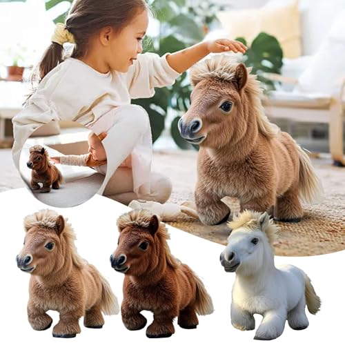 Rubu22a Elektrisch Plüschtier, Realistisches Roboterpony Läuft, Bellt und Wedelt mit dem Schwanz, Soooo realistisches Roboterpony, Ultrarealistisches Plüsch (C) von Rubu22a