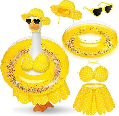 Rubu22a Hawaiianische Gans Outfit Sommer Veranda Gans Outfits Bikini Kleidung Nette Kostüm für Outdoor-Garten Hof Dekor (A) von Rubu22a