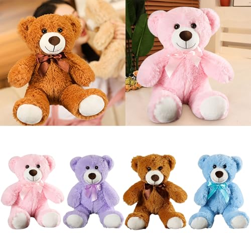 Rubu22a Ultraweicher Teddybär, Kuscheltiere und Plüschtiere, PP-Baumwolle, Weiches Fell Teddybär mit Kapuze Tatzendruck Plüschtier Kuscheltier Stofftier Geschenk (Lila) von Rubu22a