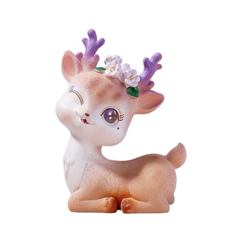 8 Stile Weihnachten Rentier Harz Skulptur Hirsch Figur Statue Kuchen Topper Urlaub Zuhause Büro Tischdekoration von Rudiaoa