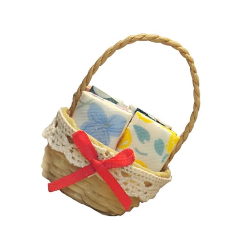 Realistischer Gewebter Korb Für Dollhouses Decors Und Spielkörbe Für Puppenhäuser Harz 1/12 Skala Möbel von Rudiaoa