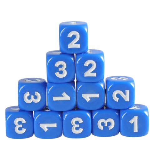 Rudiaoa 12-teiliges Würfel-Set, 13 mm, massives Spielwürfel-Set mit großer Zahl, 6-seitiger Acrylwürfel, pädagogische abgerundete Ecken von Rudiaoa