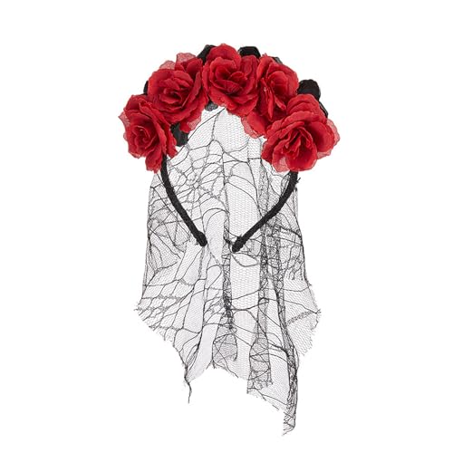 Rudiaoa Elegantes künstliches Rosen-Haarband mit schwarzem Kopfschmuck für Halloween, Party, Rose, Kopfschmuck, Haar-Accessoire für Kostüme Rudiaoa Elegantes künstliches Rosen-Haarband mit schwarzem Kopfschmuck für Halloween, Party, Rose, Kopfschmuck, Haar-Accessoire für Kostüme von Rudiaoa