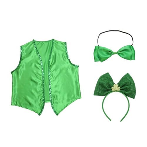 Rudiaoa Festliches Kostüm-Set, Weste, Fliege, Stirnband/Mütze, Zubehör-Set, Patrick's Day, Kostümzubehör, Irland, Party-Dekor Rudiaoa Festliches Kostüm-Set, Weste, Fliege, Stirnband/Mütze, Zubehör-Set, Patrick's Day, Kostümzubehör, Irland, Party-Dekor von Rudiaoa