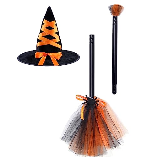 Rudiaoa Halloween-Hexenhut mit Besen, dekoratives Ornament, dekoratives Zubehör für Festival, Urlaub, Kostüm, Cosplay, Requisiten Rudiaoa Halloween-Hexenhut mit Besen, dekoratives Ornament, dekoratives Zubehör für Festival, Urlaub, Kostüm, Cosplay, Requisiten von Rudiaoa