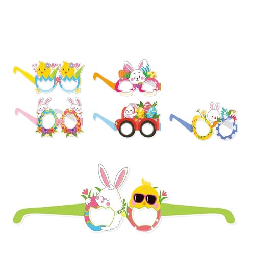 Rudiaoa Lustige Oster-Partybrillen aus Papier für Kinder und Erwachsene, Foto-Requisiten, handgefertigt, 6 Stück Rudiaoa Lustige Oster-Partybrillen aus Papier für Kinder und Erwachsene, Foto-Requisiten, handgefertigt, 6 Stück von Rudiaoa