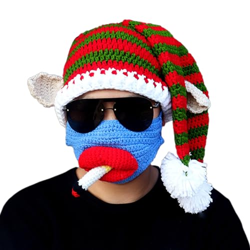Rudiaoa Lustige Weihnachtsmütze, Strickmützen mit Bommel, Weihnachtsmannmützen-Set für Winter- und Weihnachtsfeier Rudiaoa Lustige Weihnachtsmütze, Strickmützen mit Bommel, Weihnachtsmannmützen-Set für Winter- und Weihnachtsfeier von Rudiaoa