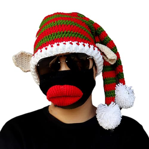 Rudiaoa Lustige Weihnachtsmütze, Strickmützen mit Bommel, Weihnachtsmannmützen-Set für Winter- und Weihnachtsfeier Rudiaoa Lustige Weihnachtsmütze, Strickmützen mit Bommel, Weihnachtsmannmützen-Set für Winter- und Weihnachtsfeier von Rudiaoa
