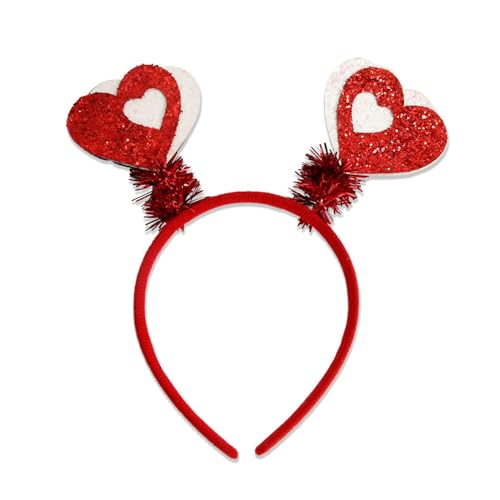 Rudiaoa Valentinstag Stirnband Boppers Giltter Herz Headhoop Hochzeit Party Requisiten Festival Haarband Cosplay Kostüm Kopfbedeckung von Rudiaoa