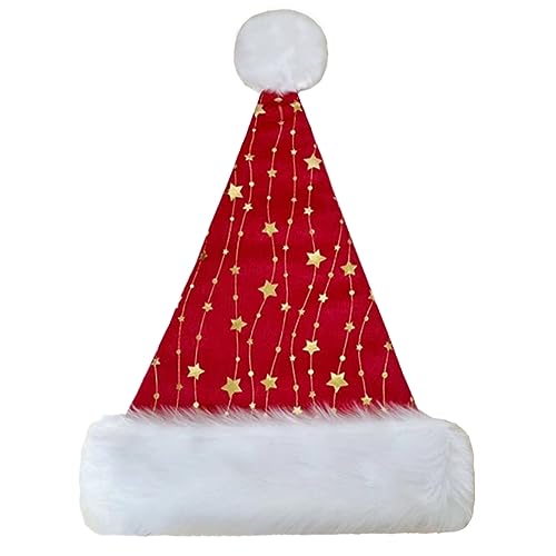 Rudiaoa Weihnachts-Kopfbedeckung mit goldenem Stern für die Feiertage, bunte Outfits für Cosplay, Weihnachtsmannmütze Rudiaoa Weihnachts-Kopfbedeckung mit goldenem Stern für die Feiertage, bunte Outfits für Cosplay, Weihnachtsmannmütze von Rudiaoa