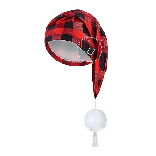Rudiaoa Weihnachtsmütze, dicke Plaids und weiße pelzige Pompons für Weihnachtsfeiern, Verkleidungen, Cosplay, mehrfarbig Rudiaoa Weihnachtsmütze, dicke Plaids und weiße pelzige Pompons für Weihnachtsfeiern, Verkleidungen, Cosplay, mehrfarbig von Rudiaoa