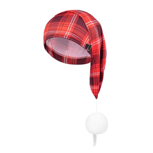 Rudiaoa Weihnachtsmütze, dicke Plaids und weiße pelzige Pompons für Weihnachtsfeiern, Verkleidungen, Cosplay, mehrfarbig Rudiaoa Weihnachtsmütze, dicke Plaids und weiße pelzige Pompons für Weihnachtsfeiern, Verkleidungen, Cosplay, mehrfarbig von Rudiaoa