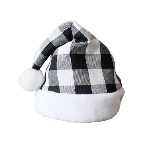 Rudiaoa Weihnachtsmütze für Erwachsene, Cosplay, bequeme Mütze, traditionelles Gittermuster, Weihnachtsmannmütze für Erwachsene, Neujahrsgeschenke Rudiaoa Weihnachtsmütze für Erwachsene, Cosplay, bequeme Mütze, traditionelles Gittermuster, Weihnachtsmannmütze für Erwachsene, Neujahrsgeschenke von Rudiaoa