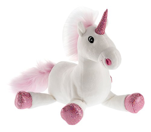 Schaffer Knuddel mich! 5520 Shiny Rudolf Schaffer Collection Plüsch Einhorn, Weiß/Pink, 18 cm von Schaffer Knuddel mich!