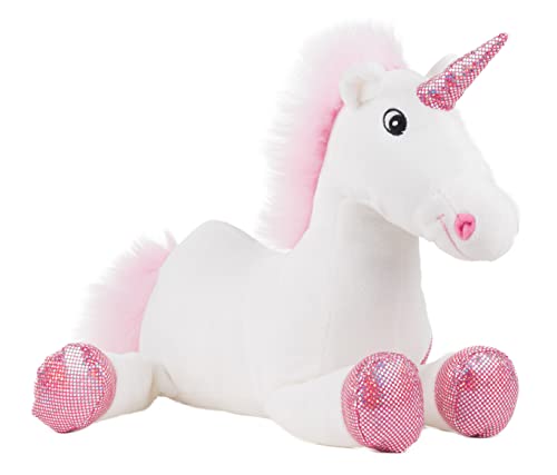 Schaffer Knuddel mich! 5523 Shiny Rudolf Schaffer Collection Plüsch Einhorn, Weiß Pink, 38 cm von Schaffer Knuddel mich!