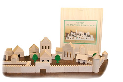 Holzspielzeug Architekturbaukasten 86 BxHxT 25,5x29x4,5cm NEU Holzbaukasten Spielsortiment Bauspiel Bausteine Spiele Spielzeug Strategiespiel Geschicklichkeitsspiel Geduldsspiel Holzgestaltung Holz von Rudolphs Schatzkiste