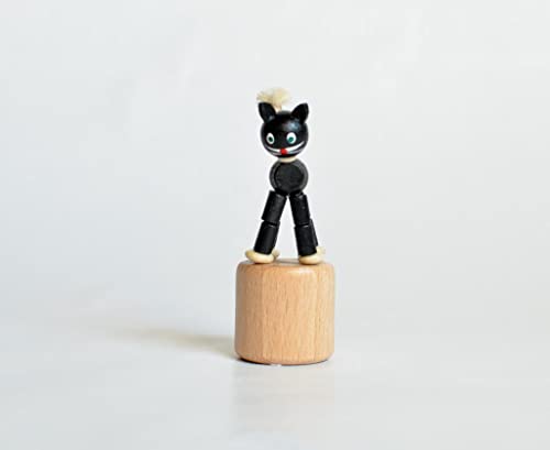 Rudolphs Schatzkiste Holzspielzeug Wackelfigur Katze Höhe=8cm NEU Spielzeug Wackeln Wackeltier Wackelspielzeug Figur Holzspielzeug Holztier Tier Drücken Drückfigur Holz Holzfiguren Seiffen Erzgebirge von Rudolphs Schatzkiste