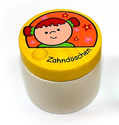 Zahndöschen – Zahndose Motiv Mädchen – Zahnbox – Holzdose für Zähne – Milchzahndose – Kinderzahndose – Holz – Erzgebirge - NEU von Rudolphs Schatzkiste