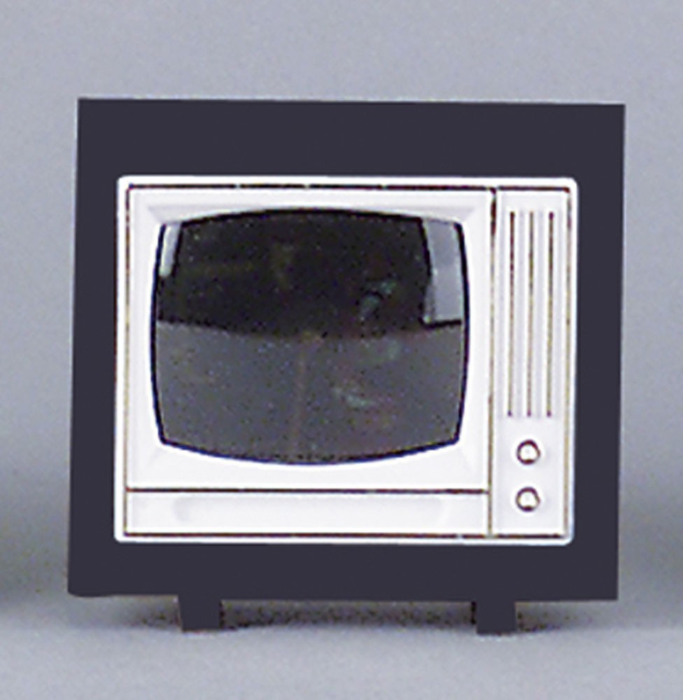 Fernseher mit schwarzem Rahmen, für Puppenhaus von Rülke Holzspielzeug