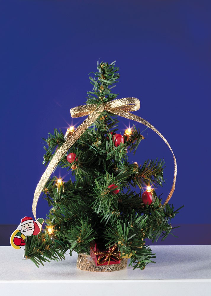 Großer Weihnachtsbaum mit 6 Birnchen, für Puppenhaus von Rülke Holzspielzeug