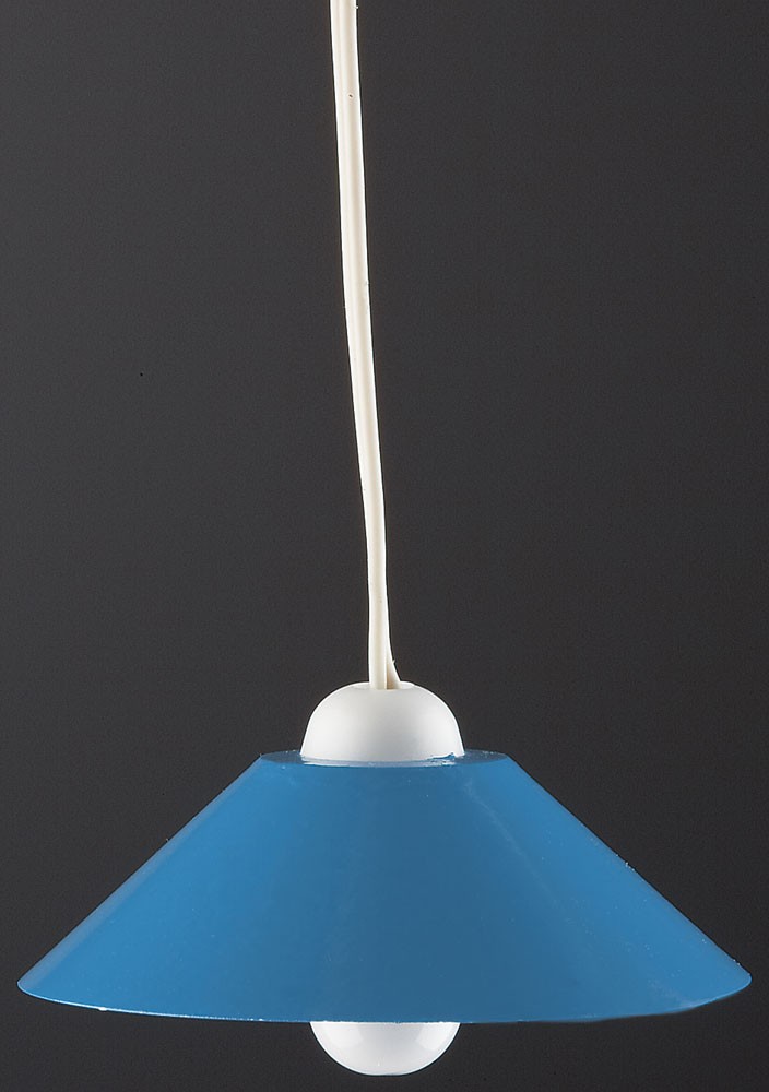 Hängelampe LED mit farbigem Schirm für Puppenhaus, Farbe blau Hängelampe LED mit farbigem Schirm für Puppenhaus, Farbe blau von Kahlert Licht