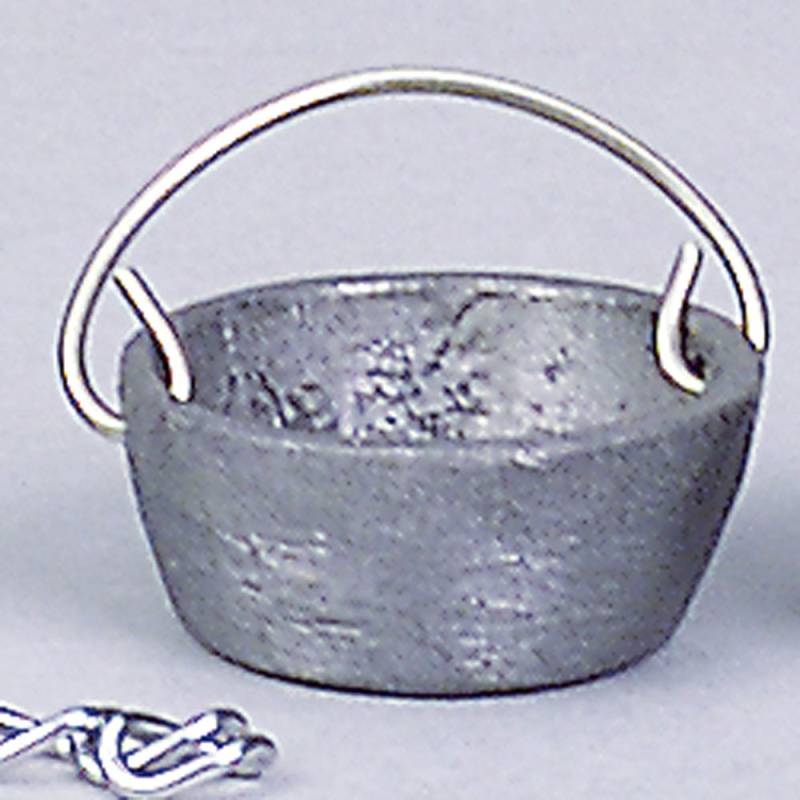 Kessel Zinn, für Krippen, Hobby- und Modellbau, 10 mm mit Kette von Kahlert Licht