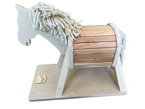 Kleines Reitpferd Paula | Natur beige | Holzpferd für innen und außen | 35 x 27 x 50 cm | Echte Handarbeit - Made in Germany von Rülke Holzspielzeug
