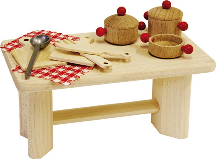 Küchenset fürs Puppenhaus von Rülke Holzspielzeug