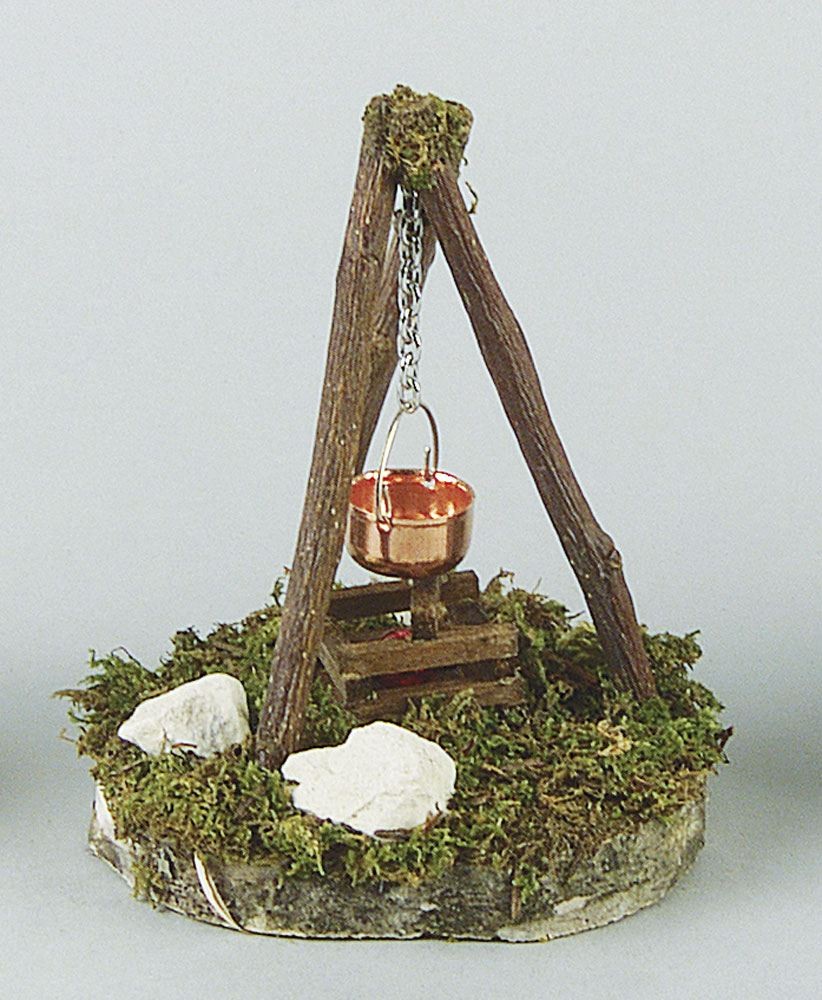 Puppenhaus Lagerfeuer mit Kessel, 140 mm mit Flackerlicht Puppenhaus Lagerfeuer mit Kessel, 140 mm mit Flackerlicht von Kahlert Licht