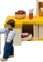 Puppenhausmöbel Küche Filius, Eckschrank von Rülke Holzspielzeug
