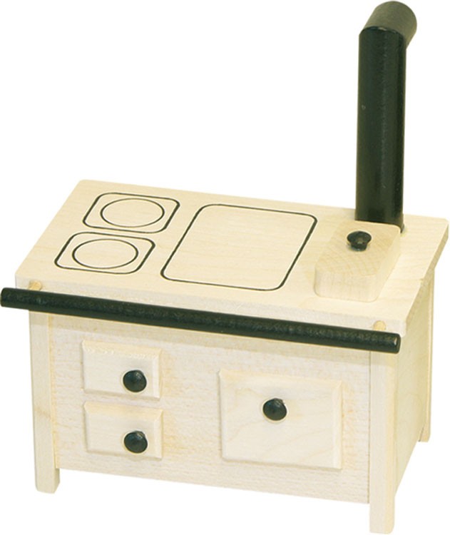 Puppenhausmöbel Küche Rustikal, Küchenofen von Rülke Holzspielzeug