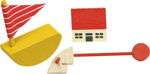 Rülke Holzspielzeug 21611 Puppenhauszubehör, gelb, rot, holzfarben von Rülke Holzspielzeug