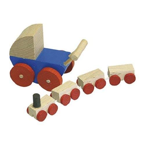 Rülke Holzspielzeug 21618 Puppenhauszubehör, holzfarben, blau, rot, schwarz von Rülke Holzspielzeug