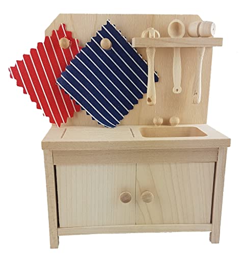 Rülke Holzspielzeug 22116 Puppenhauszubehör, holzfarben, rot von Rülke Holzspielzeug