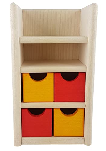 Rülke Holzspielzeug 22627 Puppenhauszubehör, holzfarben, gelb, blau, rot von Rülke Holzspielzeug