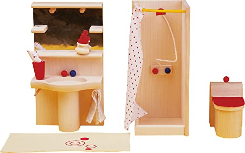 Rülke Holzspielzeug 22653 Puppenhauszubehör, holzfarben, rot, blau, gelb von Rülke Holzspielzeug