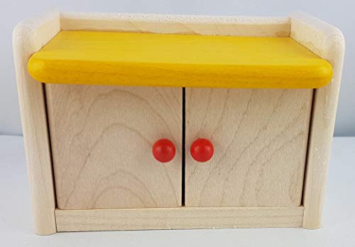 Rülke Holzspielzeug 22688 Puppenhauszubehör, holzfarben, gelb, rot von Rülke Holzspielzeug