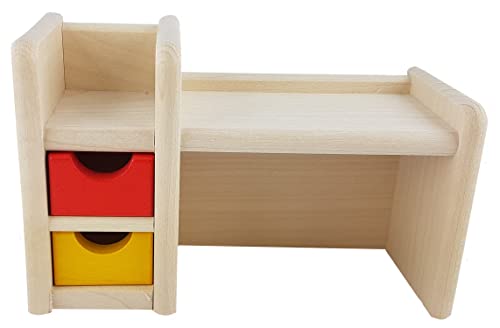 Rülke Holzspielzeug 22689 Puppenhauszubehör, holzfarben, rot, gelb von Rülke Holzspielzeug