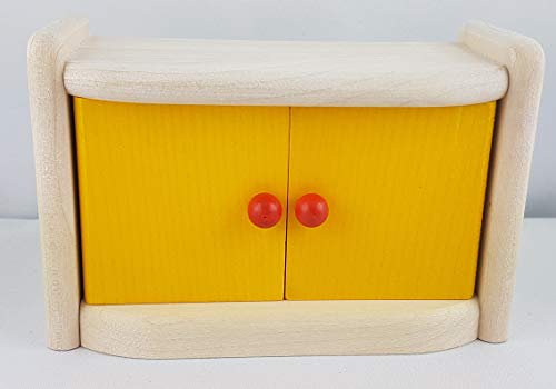 Rülke Holzspielzeug 22694 Puppenhauszubehör, holzfarben, gelb, rot von Rülke Holzspielzeug