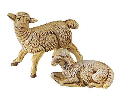 Schaf liegend, für Krippen, Hobby- und Modellbau von Rülke Holzspielzeug
