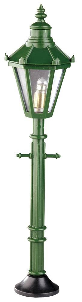 Stehlampe Kunststofflaterne grün, für Puppenhaus von Rülke Holzspielzeug