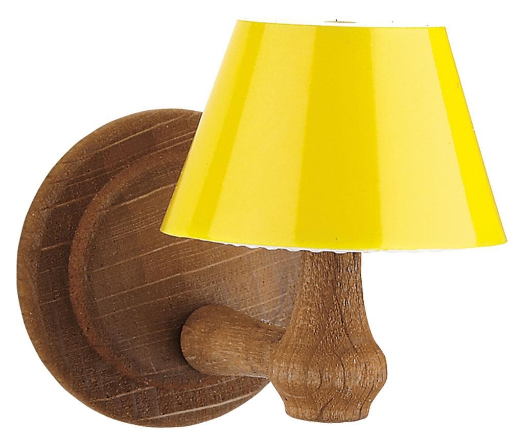Wandlampe mit Kunststoffschirm für Puppenhaus, Schirm gelb von Rülke Holzspielzeug