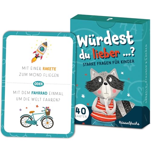 Rüsselfuchs Würdest du Lieber ...? Kartenspiel - Starke Fragen für Kinder - Fantasie fördern - DIN A7 von Rüsselfuchs