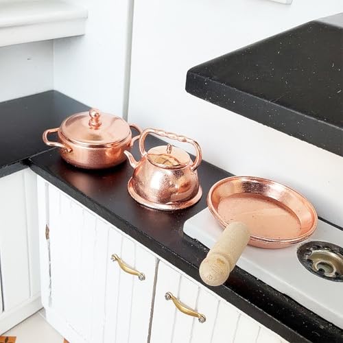 1:12 Básculas Puppenhaus sartén, olla de sopa y hervidor Set, Perfecto para casa muñeca cocina ajuste o Decora ción 1:12 Básculas Puppenhaus sartén, olla de sopa y hervidor Set, Perfecto para casa muñeca cocina ajuste o Decora ción von Rufevee