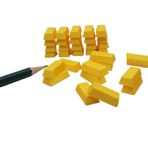 10 Teile/Satz Puppenhaus Mini Simulation Goldbarren Puppenhaus Zubehör Mini Gold Barren Gold Bar Kupfer Modell DIY Puppenhaus Dekor von Rufevee