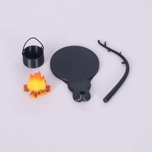 4PCS Outdoor Camping Micro Landschafts Dekoration Puppenhaus Mini Hängender Herd und Feuer Pile Szene Zubehör 4PCS Outdoor Camping Micro Landschafts Dekoration Puppenhaus Mini Hängender Herd und Feuer Pile Szene Zubehör von Rufevee